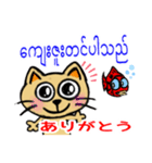 猫のリロ君だよ(ミャンマー語と日本語)（個別スタンプ：11）