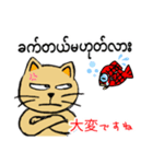 猫のリロ君だよ(ミャンマー語と日本語)（個別スタンプ：13）