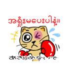 猫のリロ君だよ(ミャンマー語と日本語)（個別スタンプ：14）