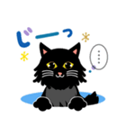 【気遣い多め】長毛の黒猫ちゃん（個別スタンプ：16）