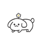 花咲く白いイヌ（個別スタンプ：1）
