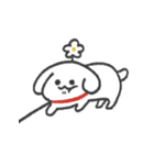 花咲く白いイヌ（個別スタンプ：2）