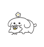 花咲く白いイヌ（個別スタンプ：35）