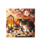 春 夏 秋 冬 猫 猫 猫（個別スタンプ：1）