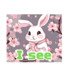 桜と可愛いウサギのスタンプ（個別スタンプ：20）