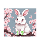 桜と可愛いウサギのスタンプ（個別スタンプ：32）