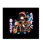 バイク女子ツーリング2黒（個別スタンプ：3）