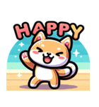 柴犬の楽しいお祝い（個別スタンプ：1）