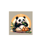 パンダドット絵3（個別スタンプ：1）