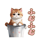 キュートな鍋ネコ カップ猫 猫の日スタンプ（個別スタンプ：17）
