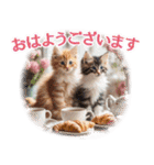 ずっと使える【敬語】猫♡花＆sweets（個別スタンプ：1）