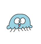 水色のくらげ（個別スタンプ：3）