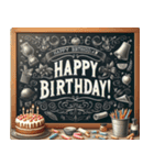 Happy Birthday chalkboard Sticker（個別スタンプ：4）