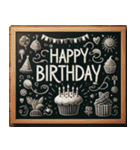 Happy Birthday chalkboard Sticker（個別スタンプ：6）