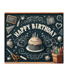 Happy Birthday chalkboard Sticker（個別スタンプ：7）