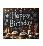 Happy Birthday chalkboard Sticker（個別スタンプ：8）