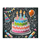 Happy Birthday chalkboard Sticker（個別スタンプ：11）