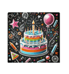 Happy Birthday chalkboard Sticker（個別スタンプ：12）