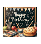 Happy Birthday chalkboard Sticker（個別スタンプ：19）