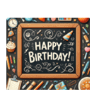 Happy Birthday chalkboard Sticker（個別スタンプ：21）