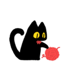 Black cat with red ribbon（個別スタンプ：9）