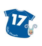 BaseBall uniform Number17 BLUE02（個別スタンプ：16）