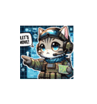 Cat in FPS Action: Anime Stickers（個別スタンプ：9）