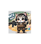 Cat in FPS Action: Anime Stickers（個別スタンプ：10）