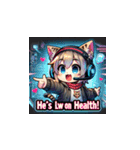 Cat in FPS Action: Anime Stickers（個別スタンプ：15）