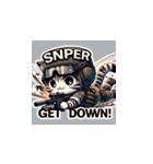 Cat in FPS Action: Anime Stickers（個別スタンプ：16）