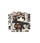 Cat in FPS Action: Anime Stickers（個別スタンプ：21）