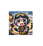 Cat in FPS Action: Anime Stickers（個別スタンプ：29）