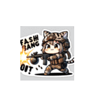 Cat in FPS Action: Anime Stickers（個別スタンプ：33）