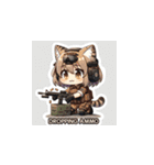 Cat in FPS Action: Anime Stickers（個別スタンプ：36）