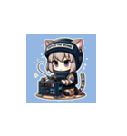 Cat in FPS Action: Anime Stickers（個別スタンプ：38）