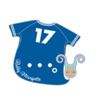 BaseBall uniform Number17 BLUE01（個別スタンプ：14）