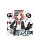 猫耳ギャル女子高生（個別スタンプ：40）