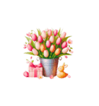 チューリップお花アートスタンプ（個別スタンプ：5）