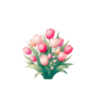 チューリップお花アートスタンプ（個別スタンプ：8）