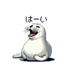 ドット絵 ゴマフアザラシ 日常会話（個別スタンプ：9）