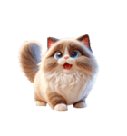 3D Art Cat Friends Ragdoll Simple（個別スタンプ：4）