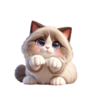 3D Art Cat Friends Ragdoll Simple（個別スタンプ：6）