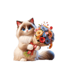 3D Art Cat Friends Ragdoll Simple（個別スタンプ：30）