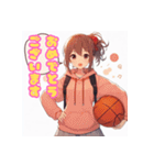推しのアイドルバスケ部女子JKJC日常の挨拶（個別スタンプ：19）