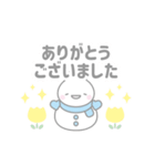 青色スノーマン5【春・3月（敬語）】（個別スタンプ：4）