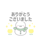 緑色スノーマン5【春・3月（敬語）】（個別スタンプ：4）