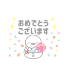 白色スノーマン5【春・3月（敬語）】（個別スタンプ：13）