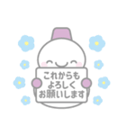 紫色スノーマン5【春・3月（敬語）】（個別スタンプ：26）
