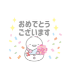 ピンク色スノーマン5【春・3月（敬語）】（個別スタンプ：13）