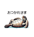 ドット絵 ウミガメ 日常会話（個別スタンプ：4）